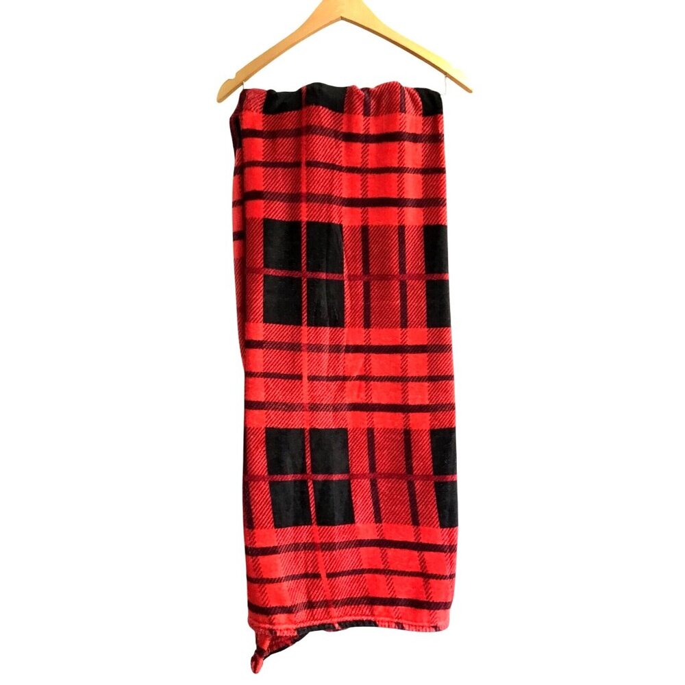 RED/BLACK BUFFALO CHECK PLAID THROW BLANKET